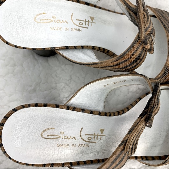 Animal Print Giam Lotti Women's Heeled Sandals Made In Spain Size 37/6.5 - Picture 6 of 8